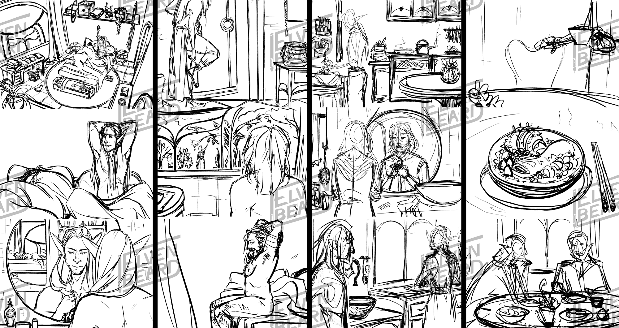 Mornings - Comic Layout Skecthes